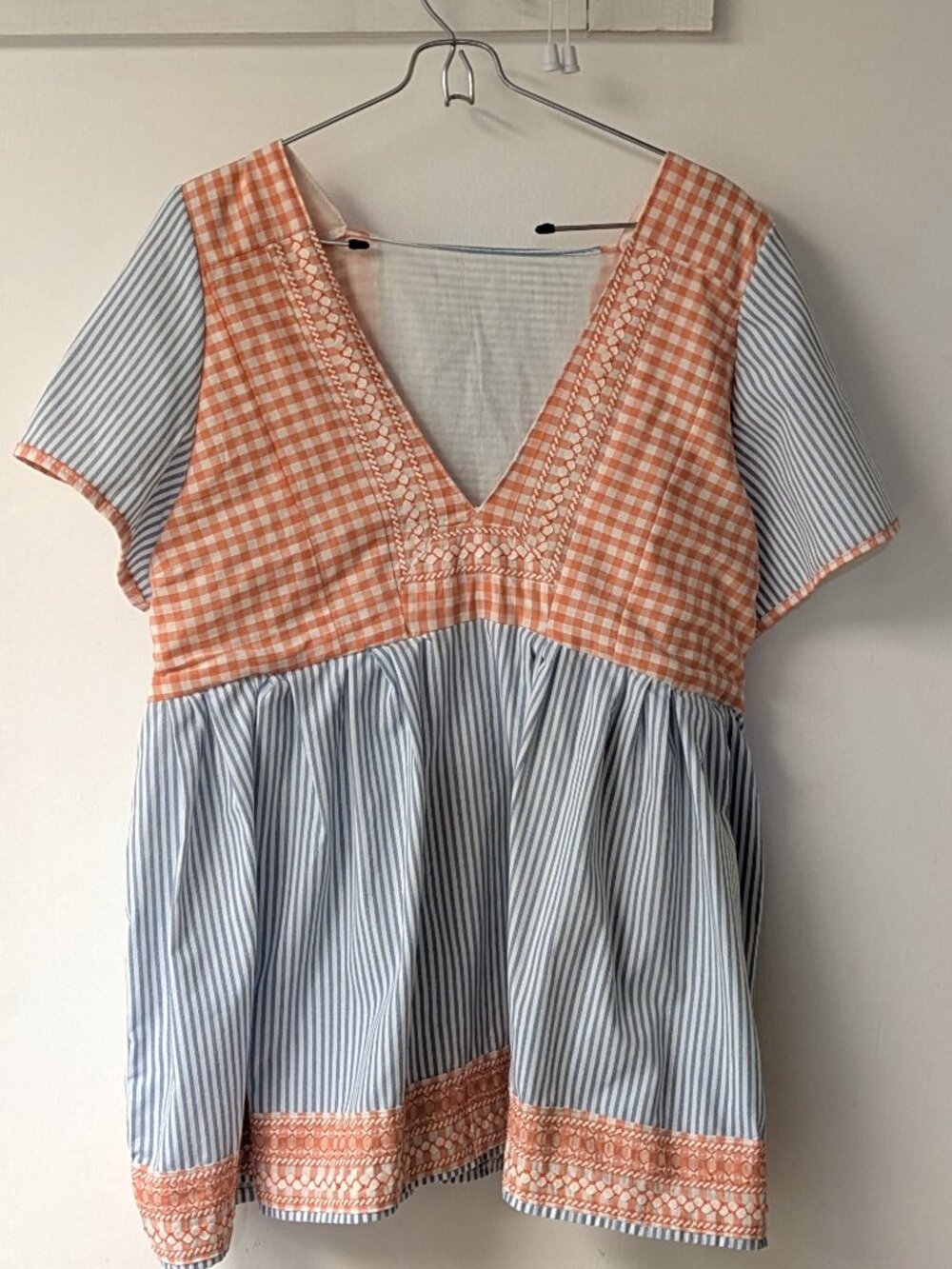Handmade Vintage Apron + Bedsheet Babydoll Top